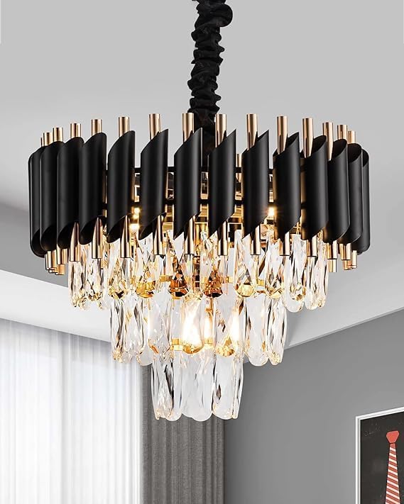 ADWAIT Premium BlackGold Crystal Chandelier 400mm